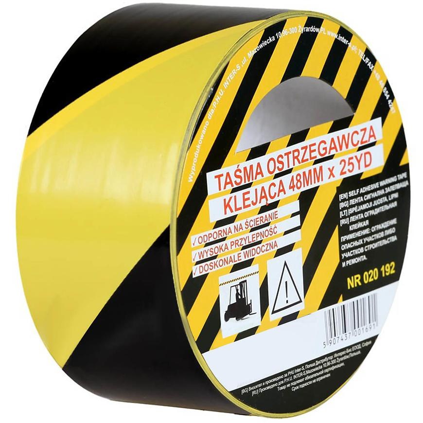 Páska lepící žluto-černá 48 mm x 25 yd