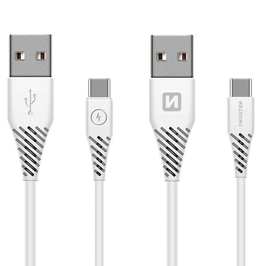 Kabel datový Swissten USB / USB-C 3.1 1.5 m bílý (7MM)