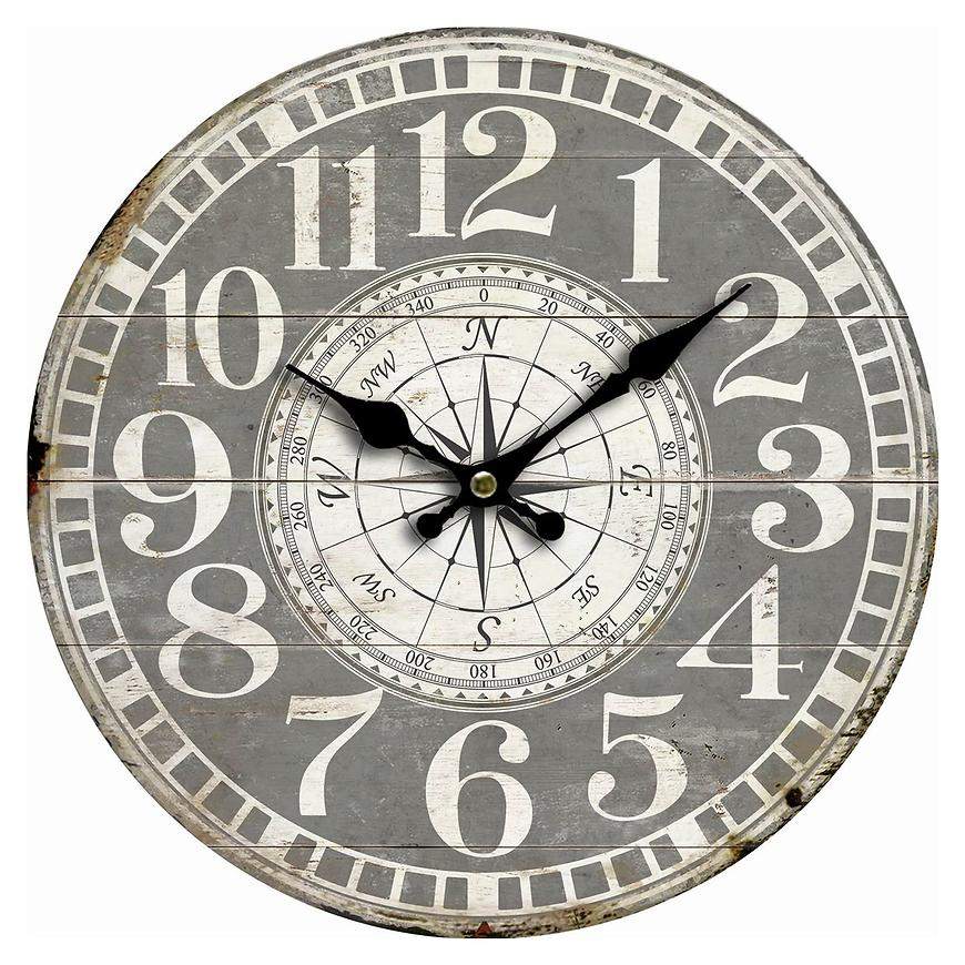 Dřevěné nástěnné hodiny HLC6037 34x34x1 cm